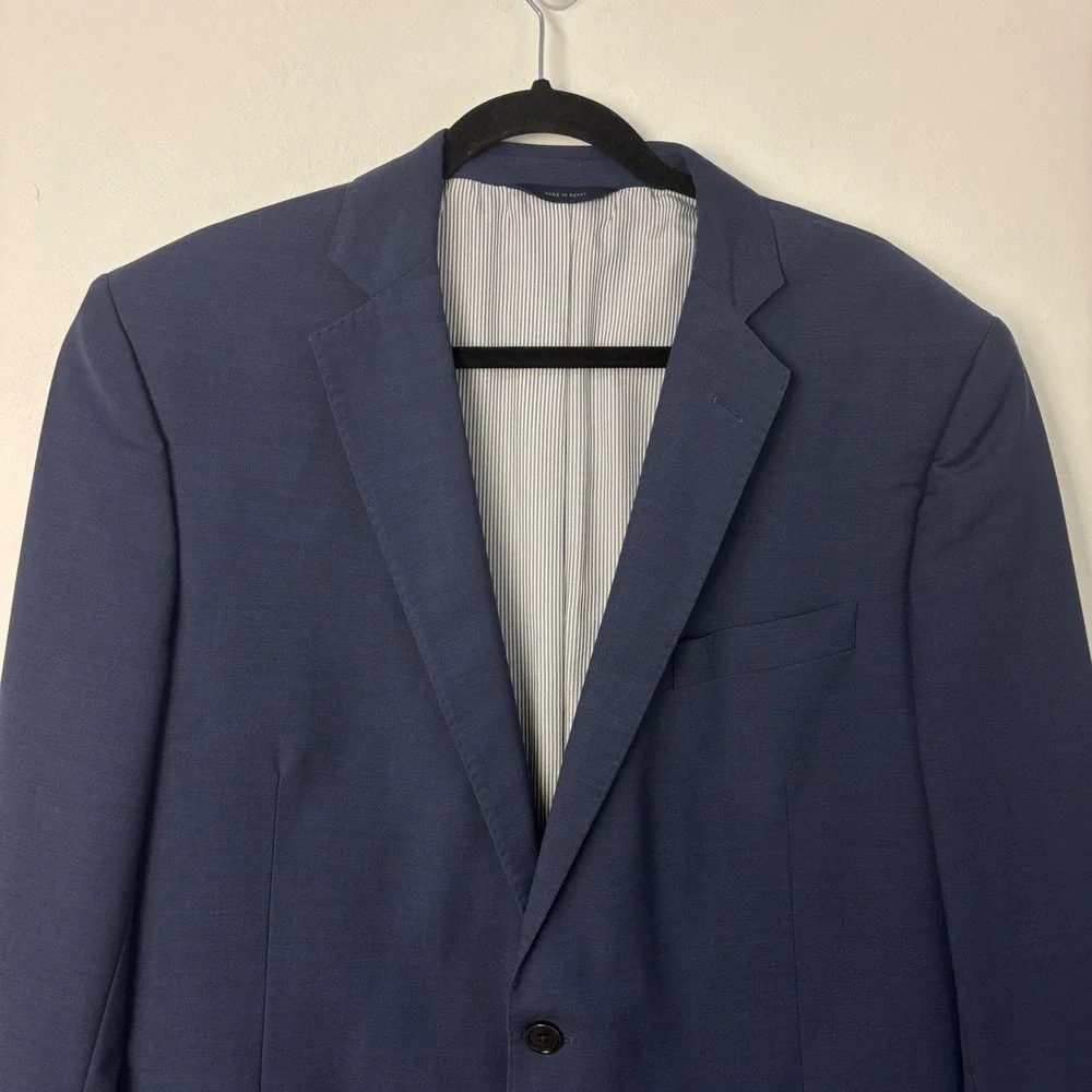 Brooks Brothers Explorer Regent Fit Blue Wool Blend Two Button Blazer Jacket 44L